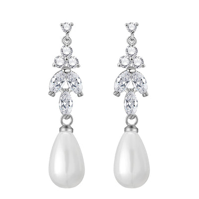 Leo Pearl and Crystal Drop Earrings