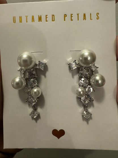 Alexandra Pearl and Crystal Drop Earrings