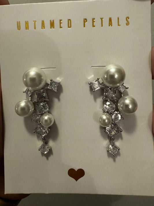 Alexandra Pearl and Crystal Drop Earrings