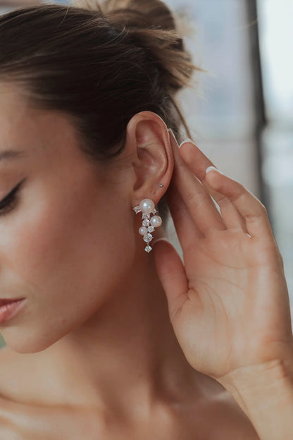 Alexandra Pearl and Crystal Drop Earrings