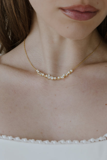 Cleo Pearl and Crystal Necklace