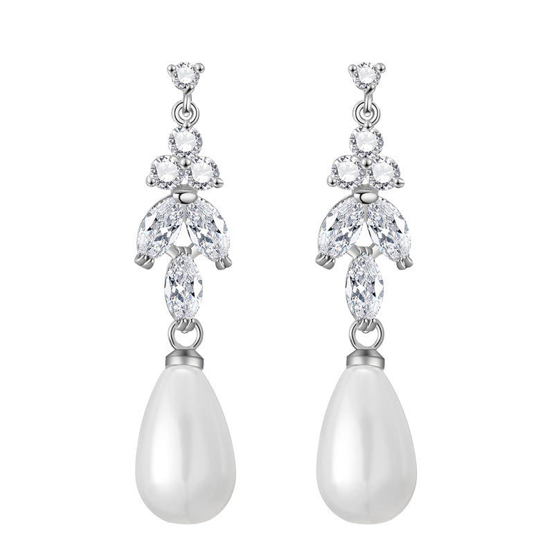 Leo Pearl and Crystal Drop Earrings