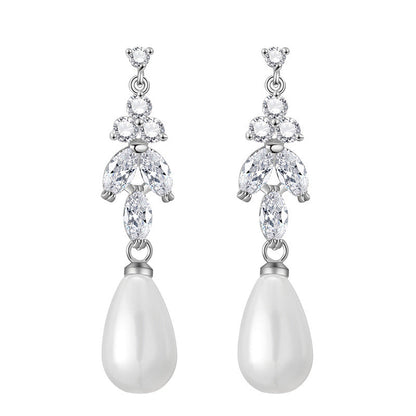 Leo Pearl and Crystal Drop Earrings