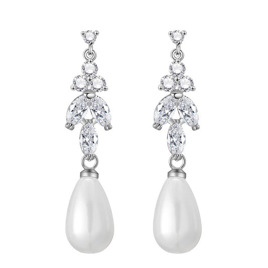 Leo Pearl and Crystal Drop Earrings