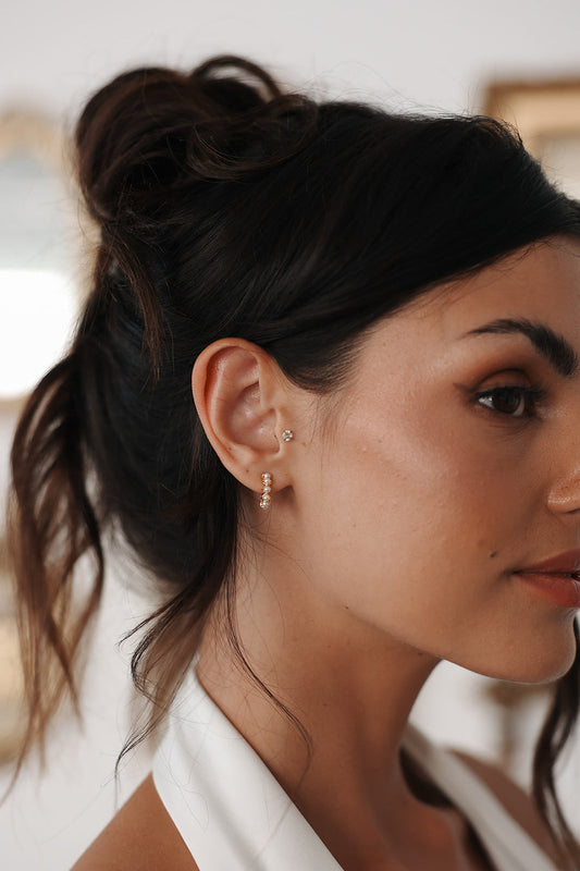 Jessica Pearl Mini Hoops