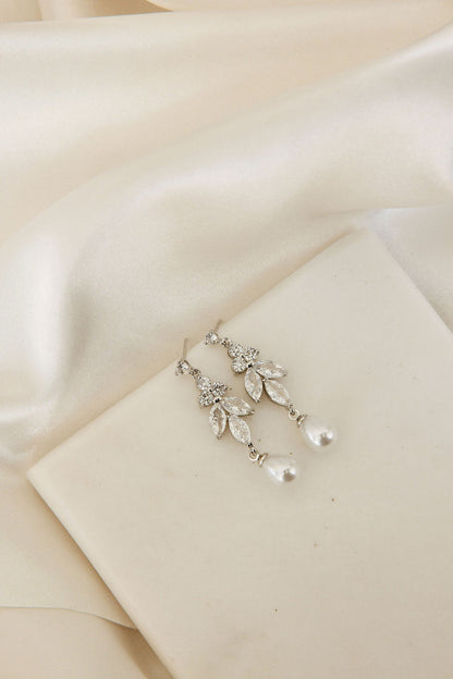 Leo Pearl and Crystal Drop Earrings