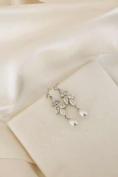 Leo Pearl and Crystal Drop Earrings