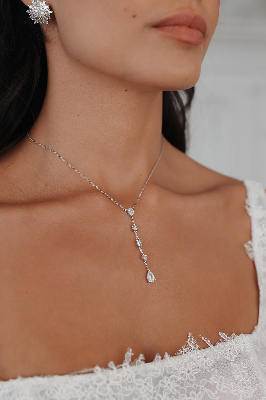 Lunar Crystal Drop Pendant