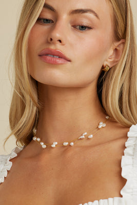 Jessica Pearl Mini Hoops