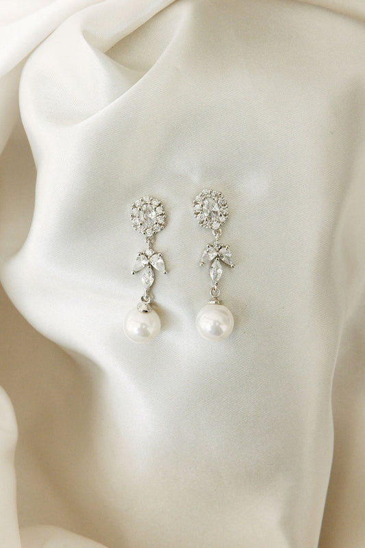 Palace Pearl and Crystal Drop Earrings