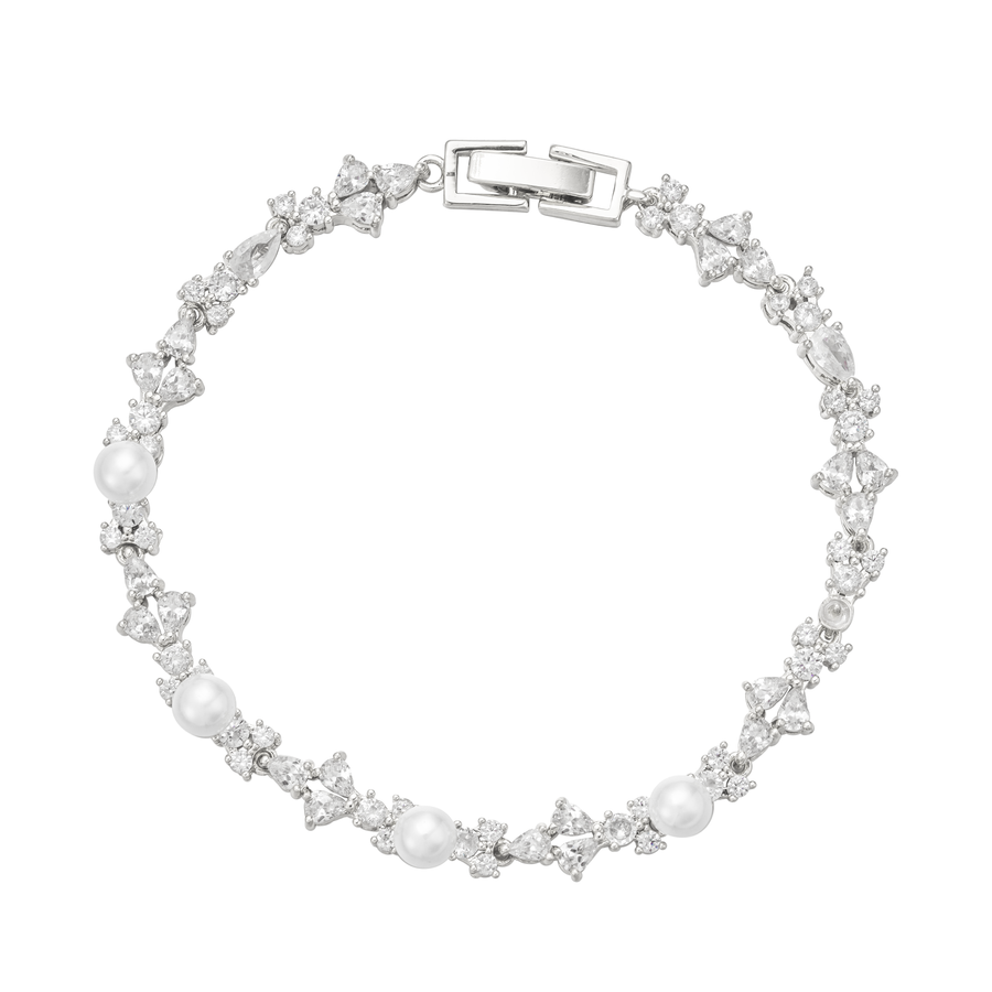 Opulent Pearl and Crystal Bracelet